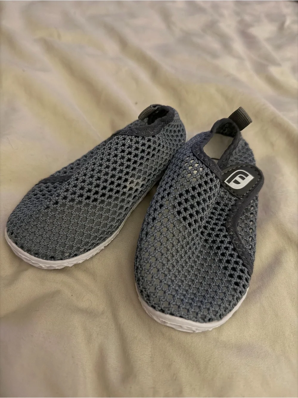 Gray Mesh Slip-On Water Shoes